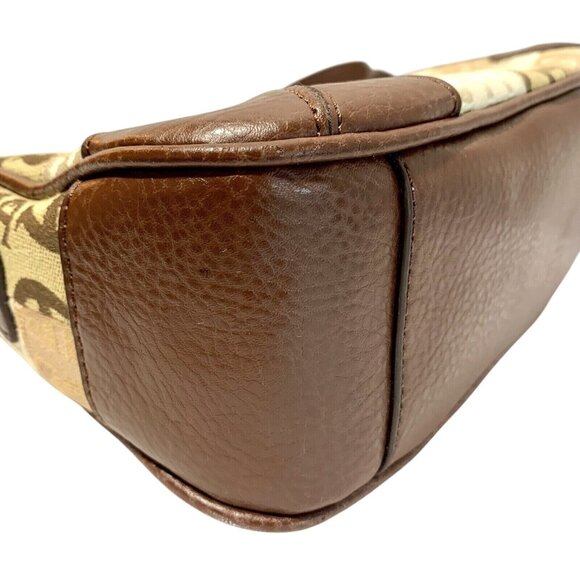 ETIENNE AIGNER Shoulder Bag Purse Signature Canvas Tan Leather Branded - Picture 10 of 16